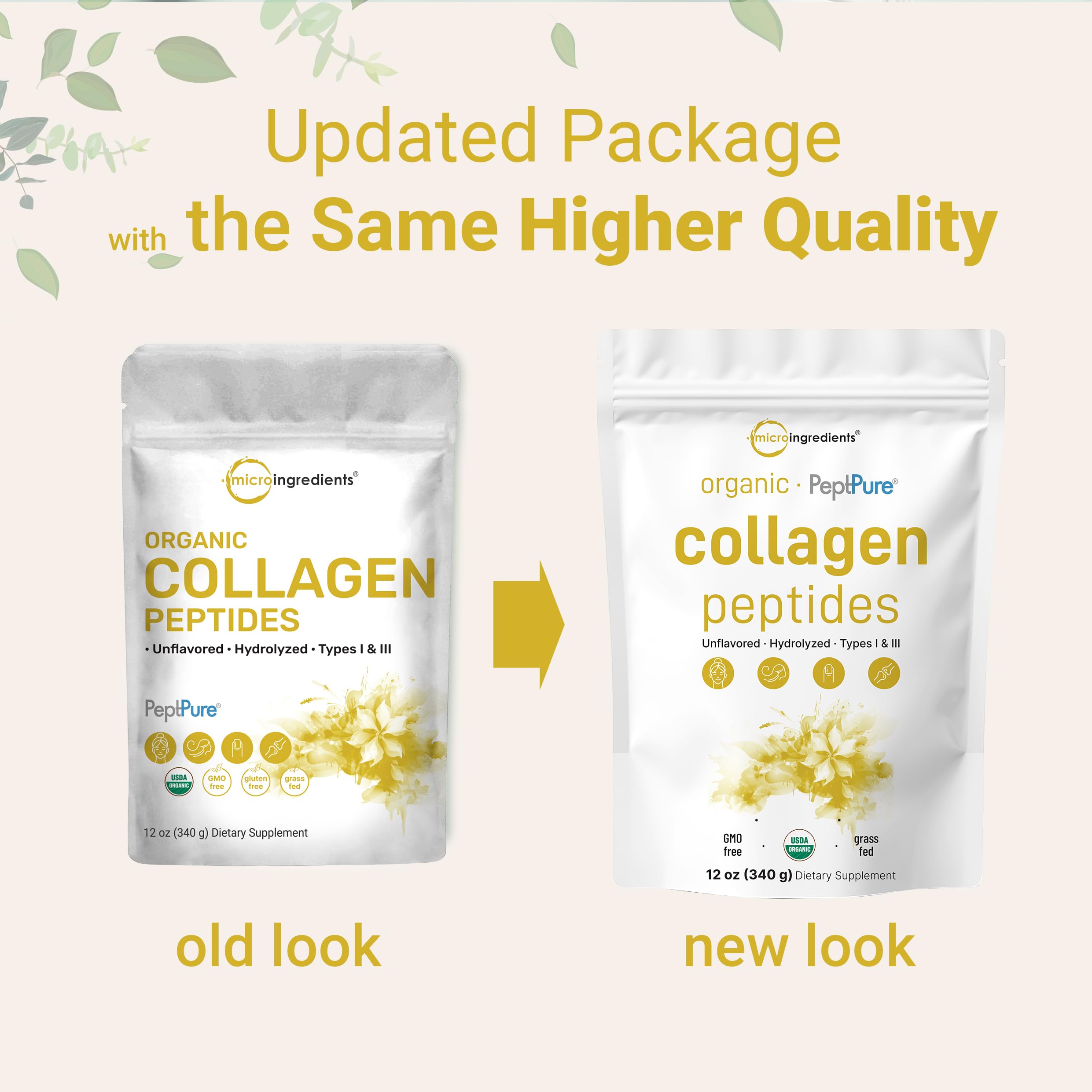 Close-up of scoop included in Micro Ingredients Organic Bovine Collagen Peptide Powder
