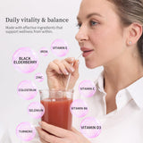 Close-up of Secret Forest Daily Wellness Drink Mix ingredients