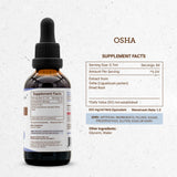 Close-up of Secrets of the Tribe Osha Root Extract bottle