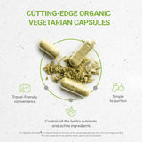 Close-up of Secrets of the Tribe Thyme Capsules showing capsule details