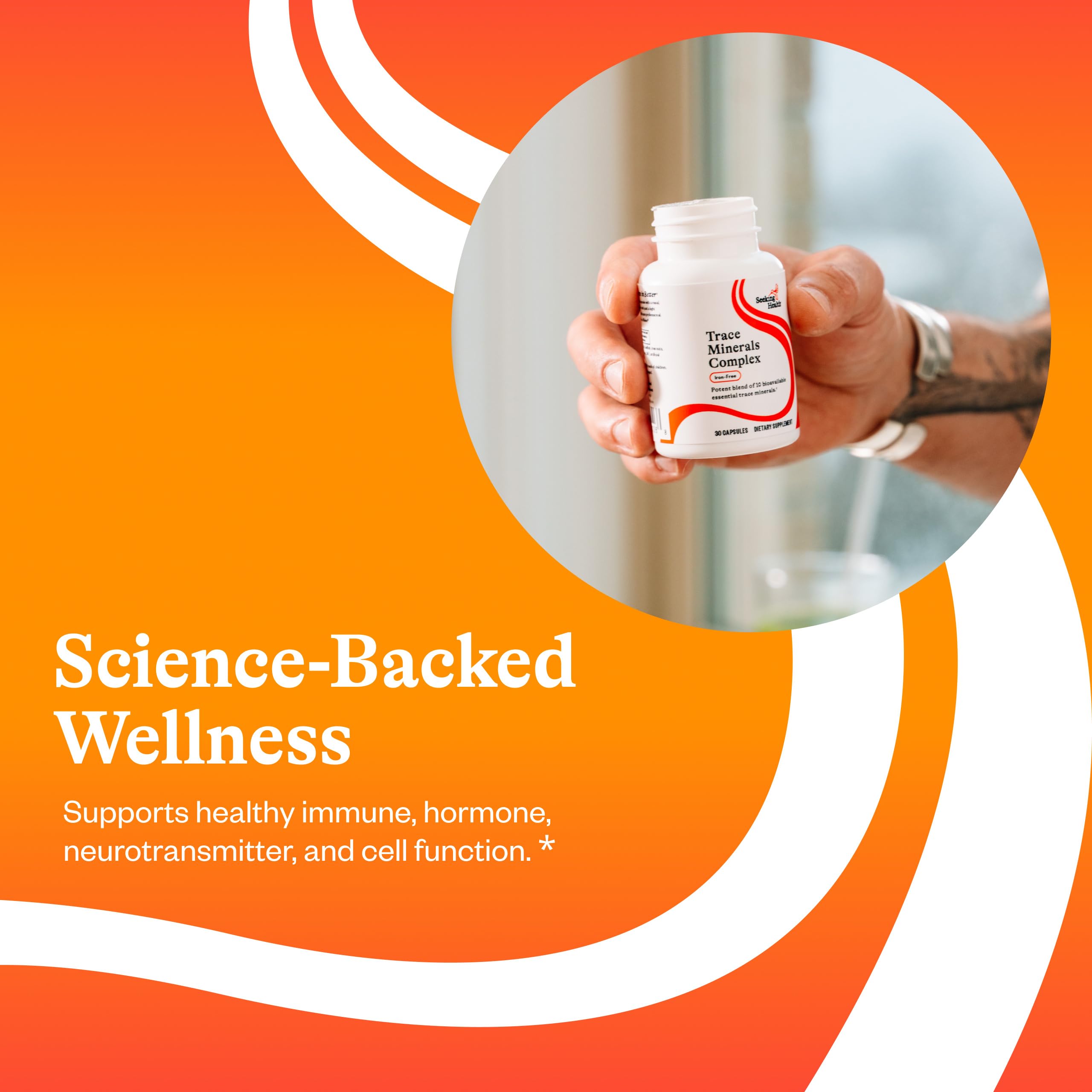 Close-up of Seeking Health Essential Trace Mineral Supplement ingredients