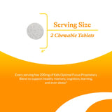 Close-up of Seeking Health Kids Optimal Focus chewable tablet