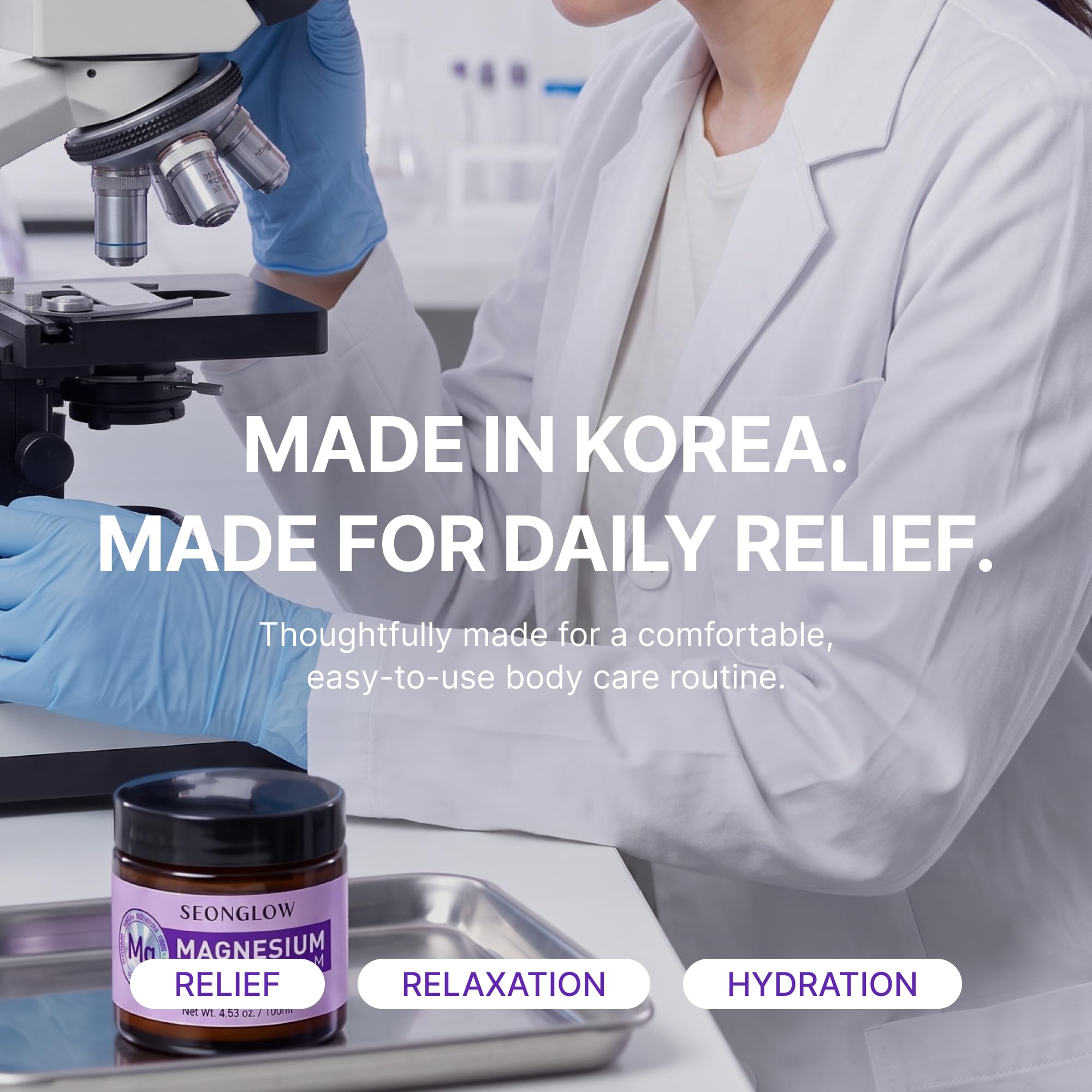 Close-up of SEONGLOW Total Relief Magnesium Cream texture
