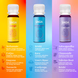 Close-up of Serenity daily wellness shot from SAGA Functional Shot Variety Pack