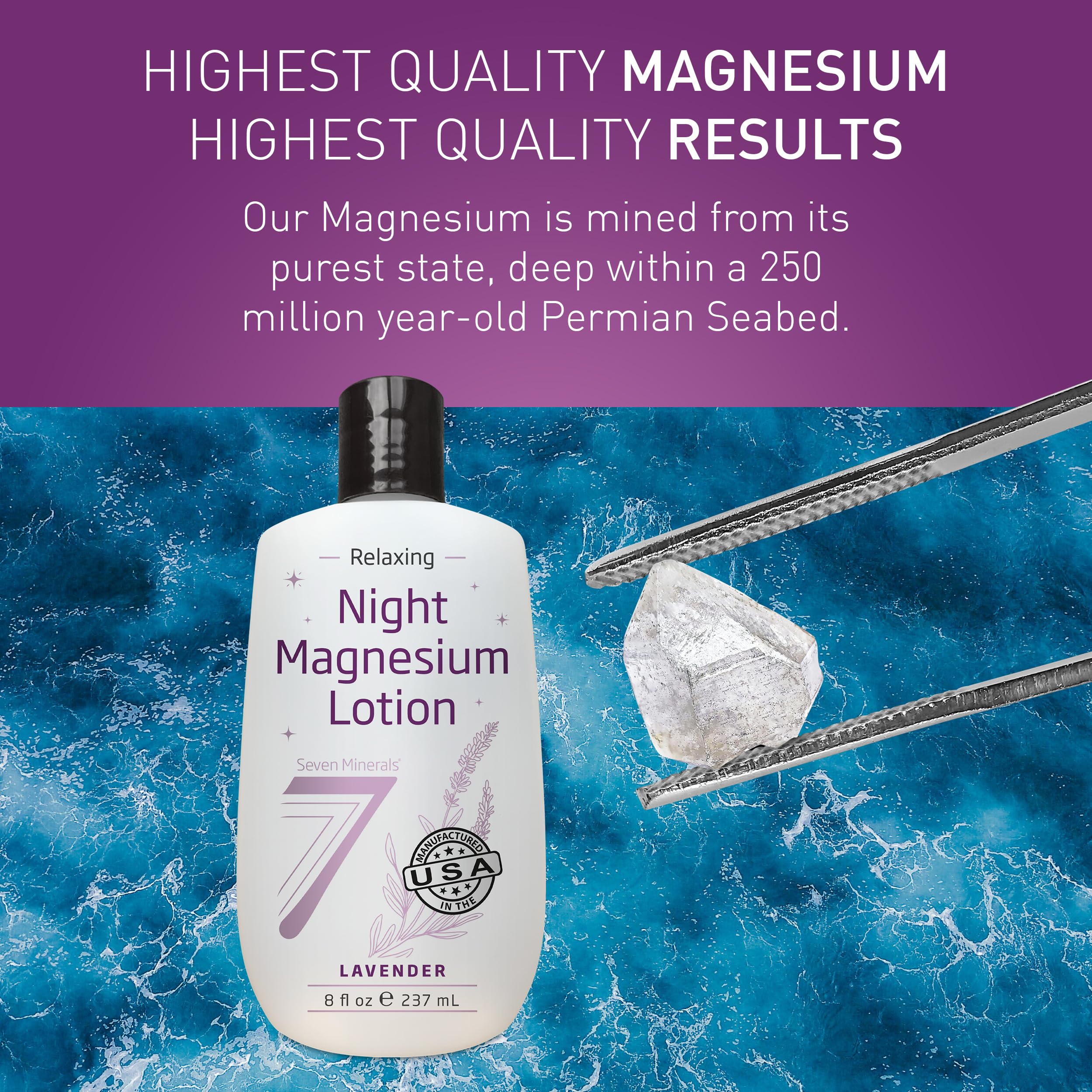 Close-up of Seven Minerals Lavender Magnesium Lotion texture