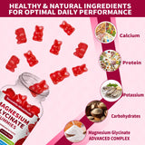 Close-up of Sevenhills Magnesium Gummies with raspberry flavour