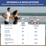 Close-up of Sevenhills Wholefoods Magnesium Gummies showing blueberry flavour
