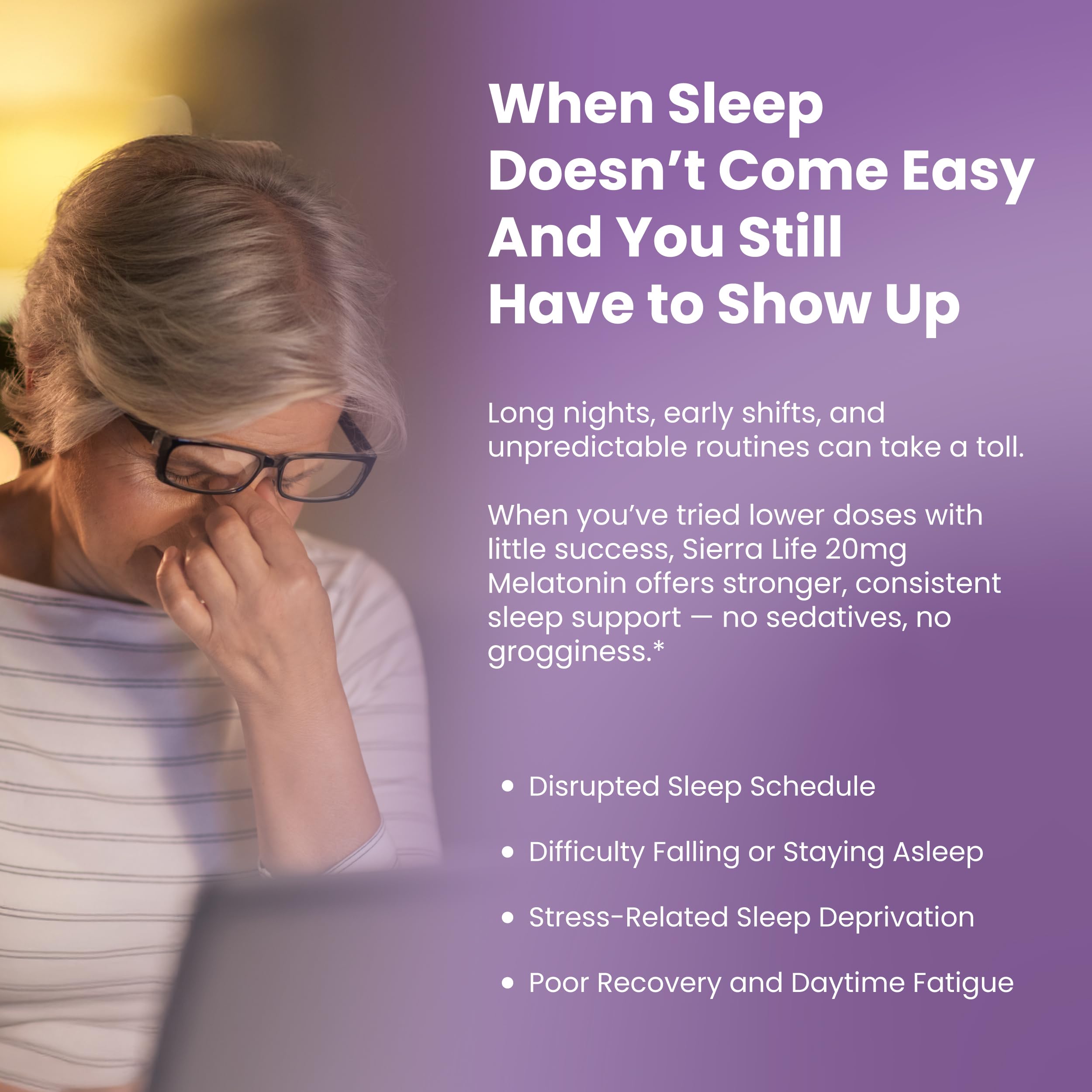 Close-up of SIERRA LIFE SCIENCES Melatonin 20mg capsule