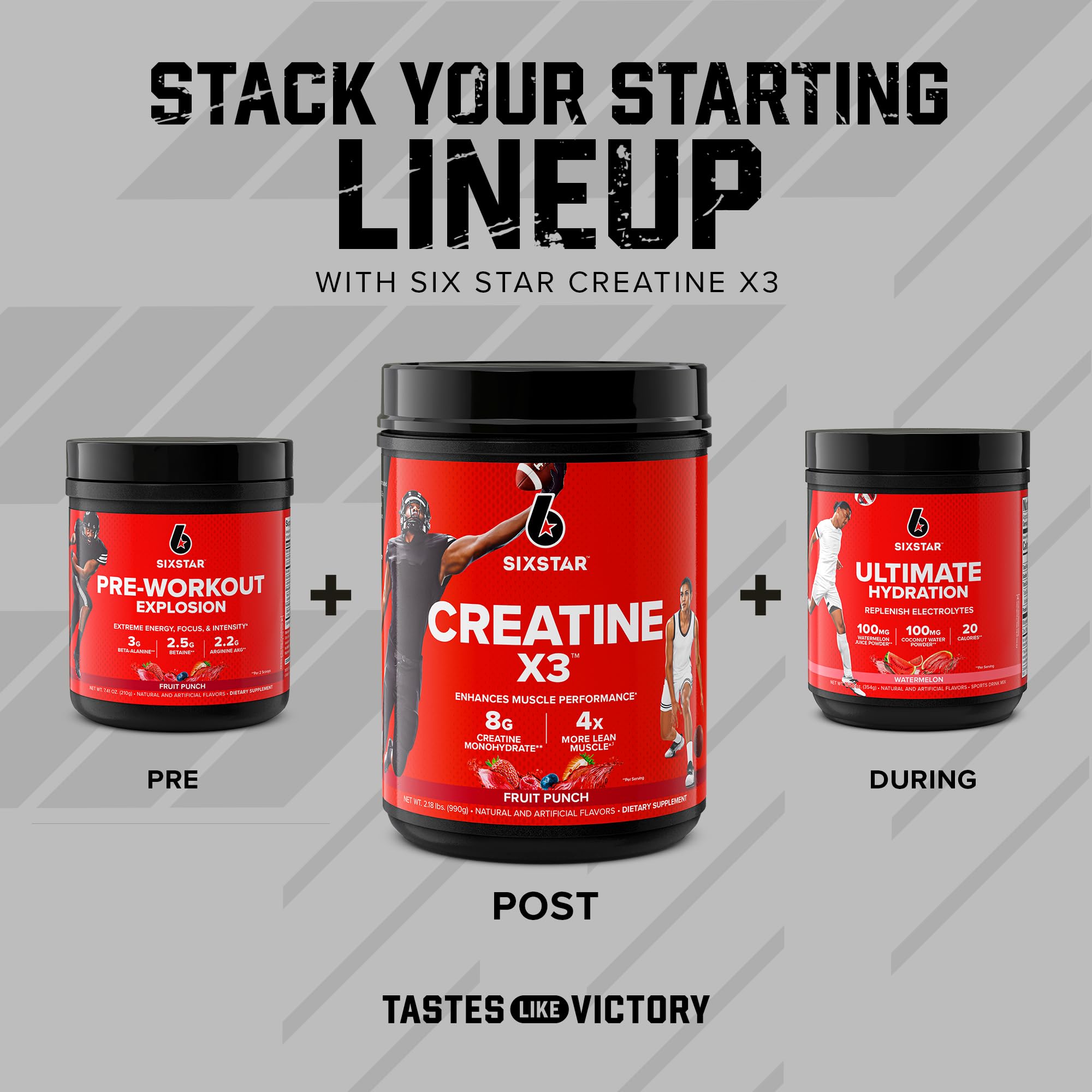 Close-up of Six Star Creatine X3 Powder ingredients