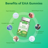 Close-up of SmildeHeal EAA Gummies showing green apple flavour