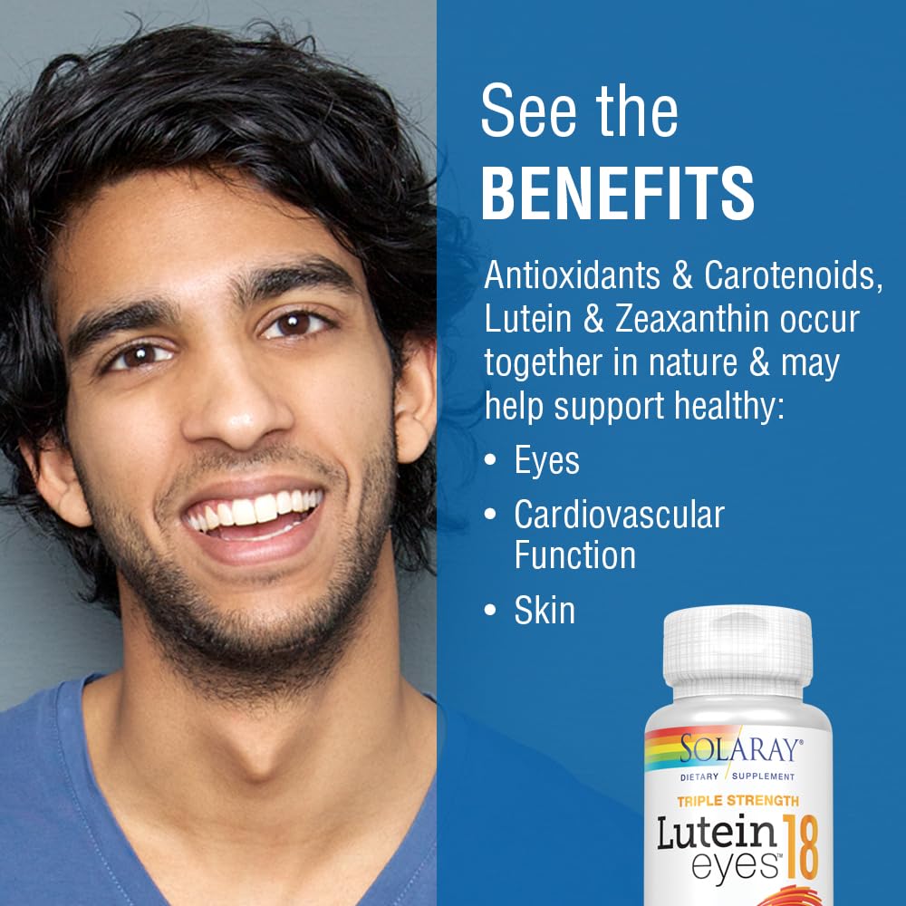 Close-up of SOLARAY Lutein Eye Support Supplement ingredients