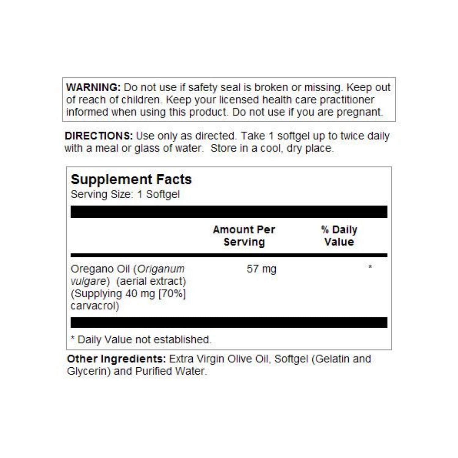 Close-up of SOLARAY Oregano Oil Softgel