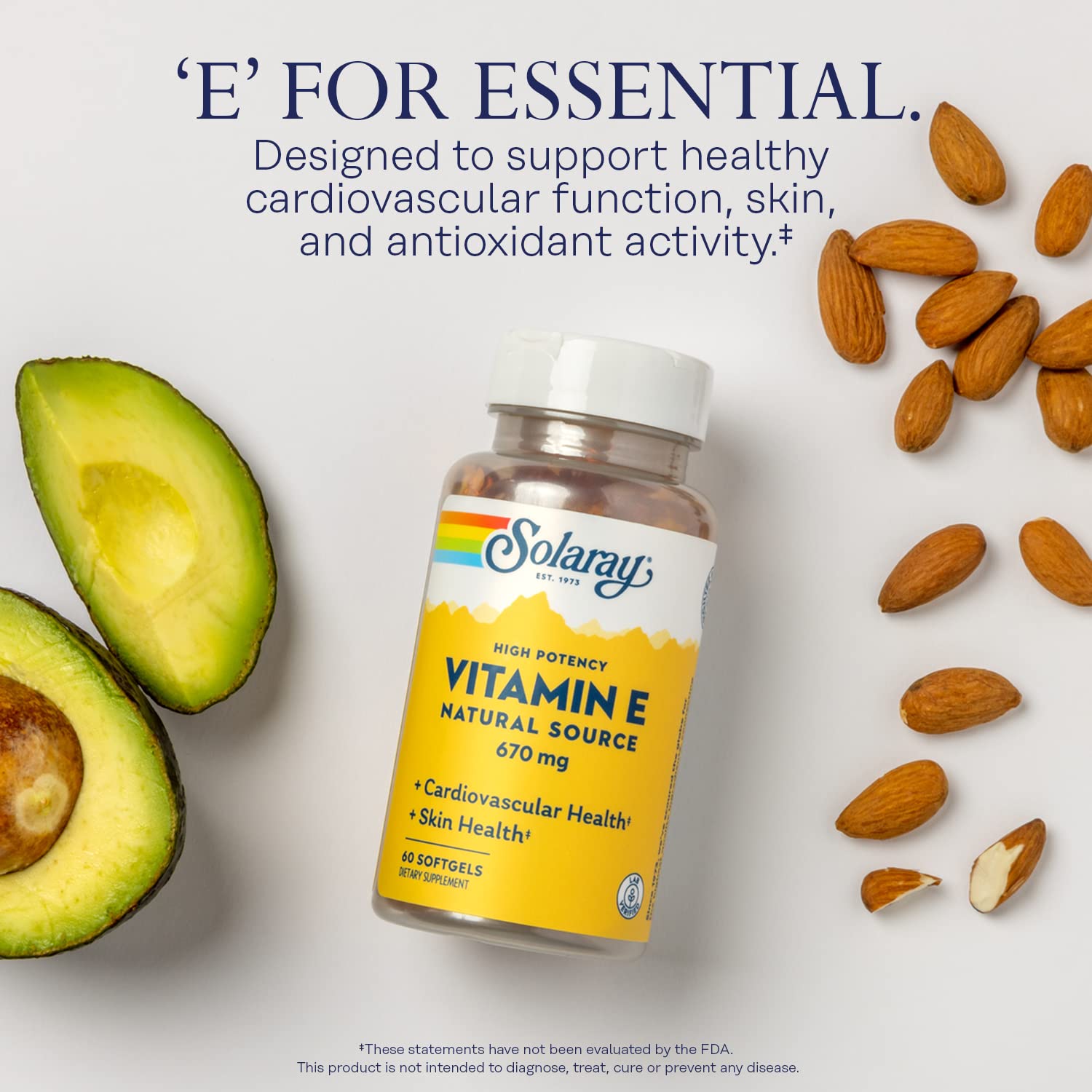 Close-up of SOLARAY Vitamin E softgel