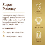 Close-up of Solgar Biotin 5000mcg chewable tablet