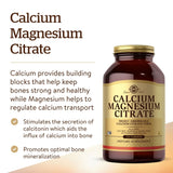 Close-up of Solgar Calcium Magnesium Citrate ingredients