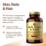 Close-up of Solgar Skin, Nails & Hair tablets