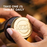 Close-up of Solgar Vitamin C 1000 mg with Rose Hips tablets