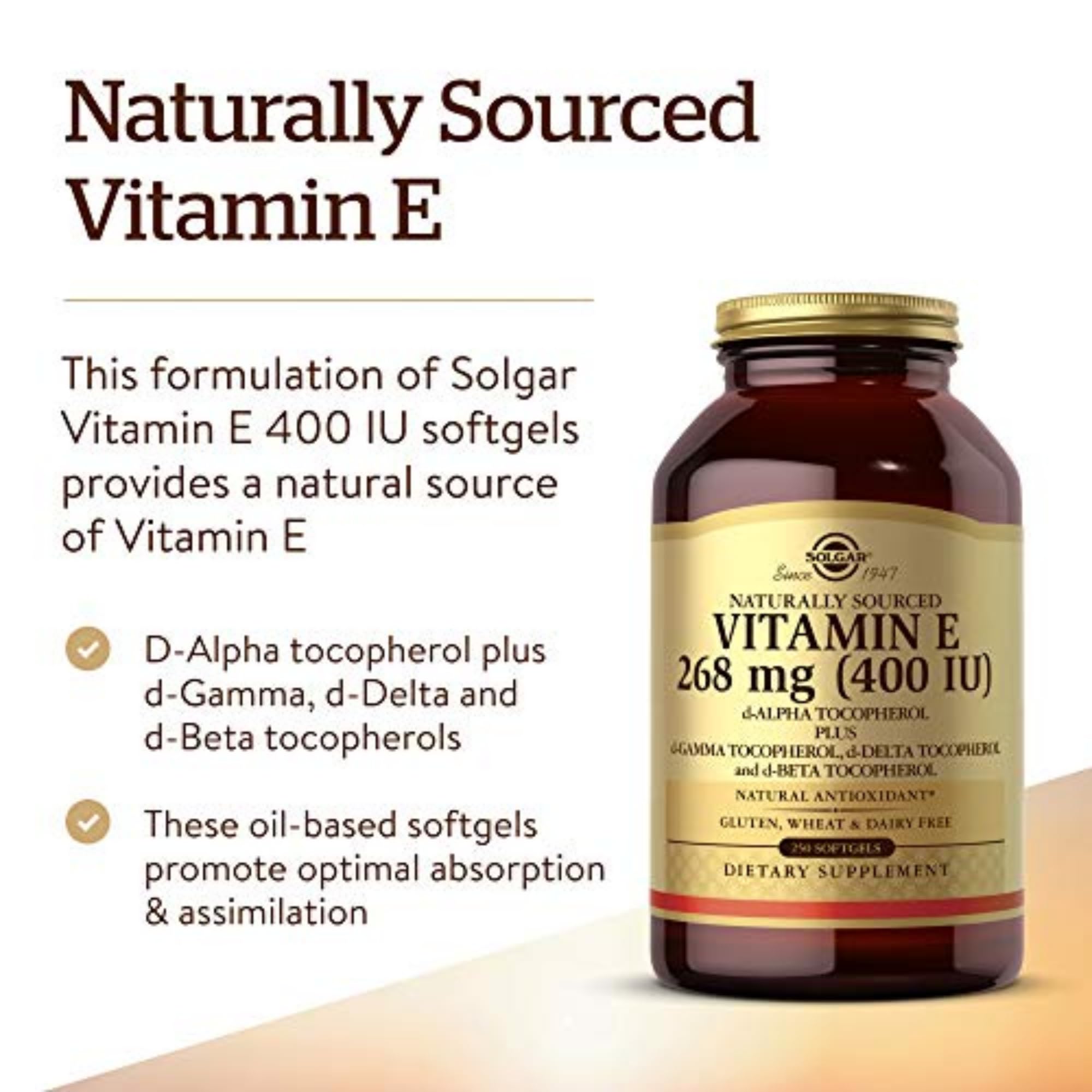 Close-up of Solgar Vitamin E softgel
