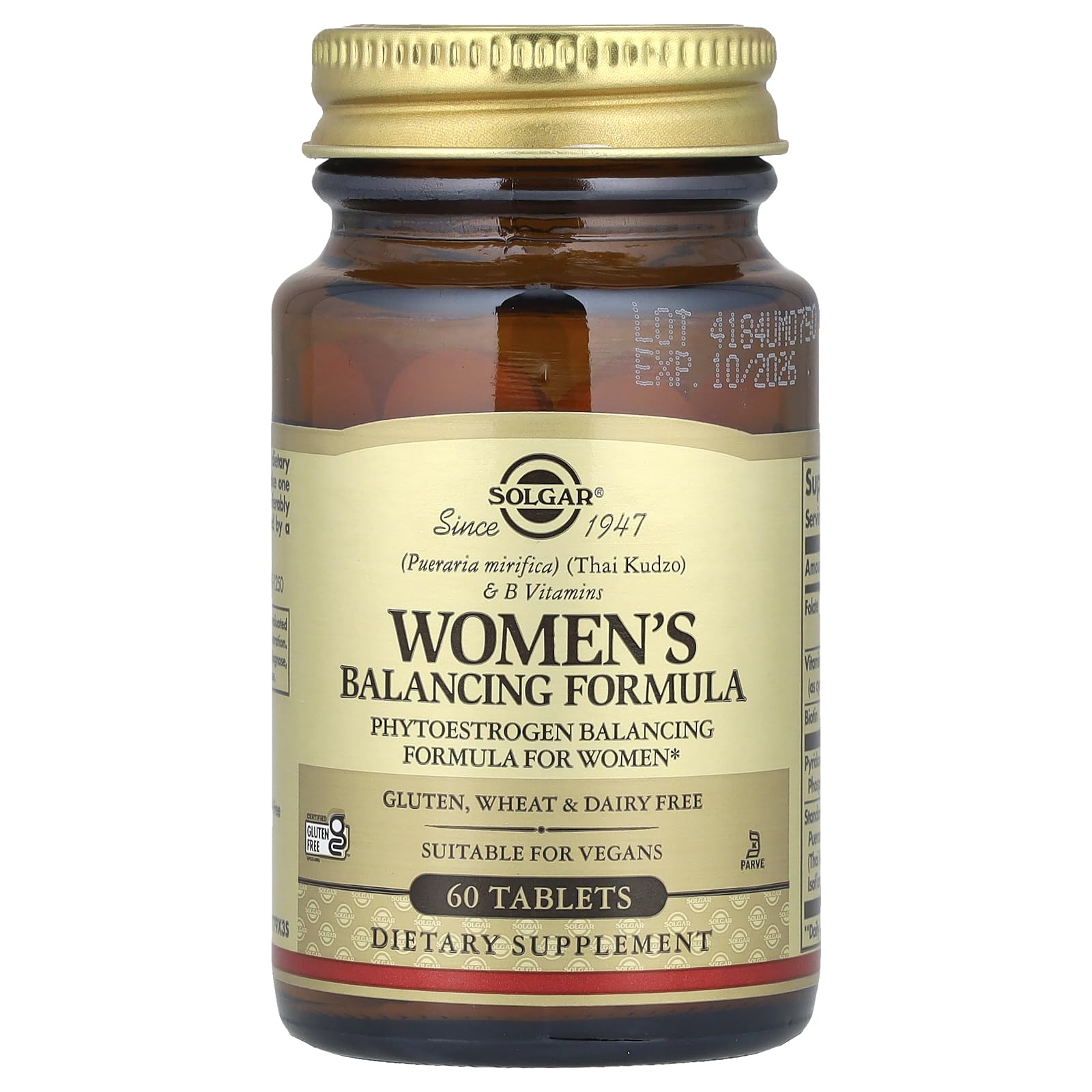 Close-up of Solgar Women's Balancing Formula tablets