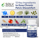 Close-up of SOLV NATURALS Prostate Support Supplement capsules