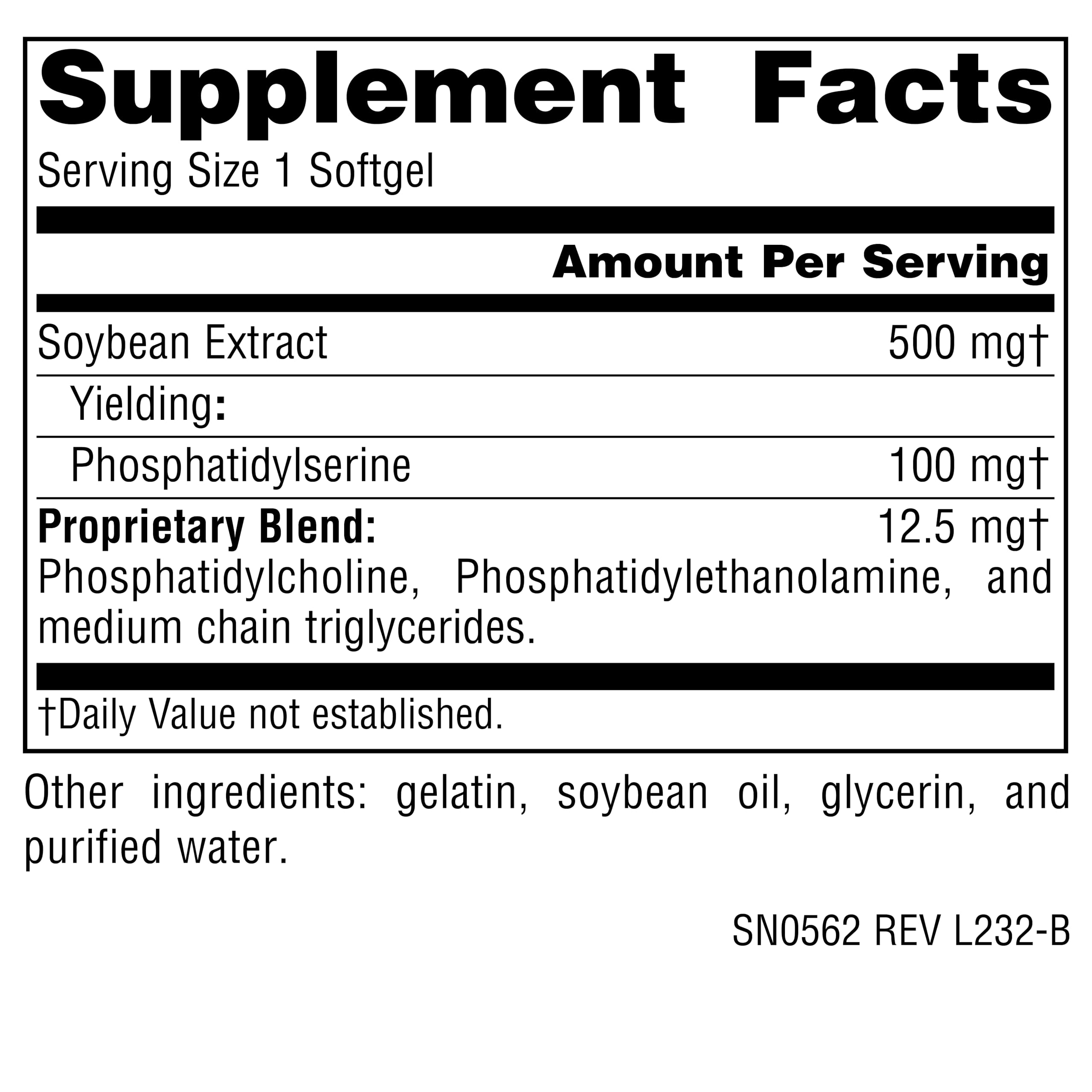 Close-up of Source Naturals Phosphatidylserine Softgels