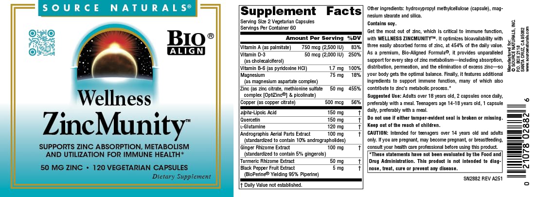 Close-up of Source Naturals ZincMunity capsule