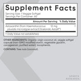 Close-up of Sports Research Astaxanthin 12mg veggie capsule