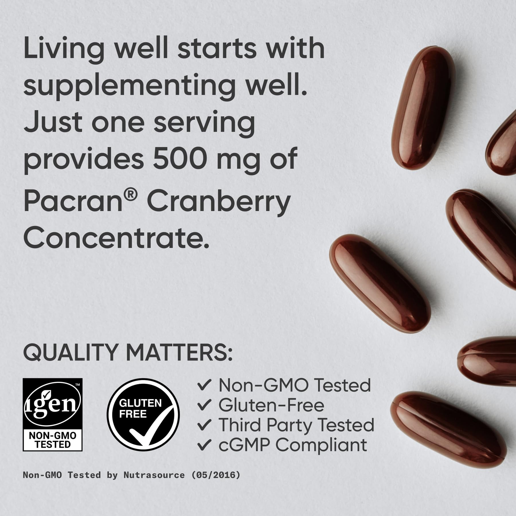 Close-up of Sports Research Cranberry Concentrate 500mg Softgels