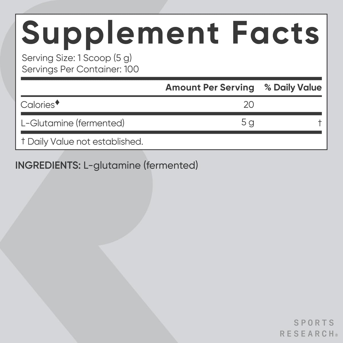 Close-up of Sports Research L-Glutamine Powder texture