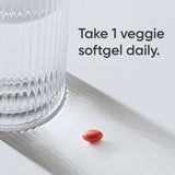 Close-up of Sports Research Lutein + Zeaxanthin veggie capsule