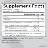 Close-up of Sports Research Omega-3 Fish Oil softgel