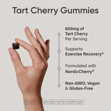 Close-up of Sports Research Tart Cherry Gummies showing sweet cherry flavour