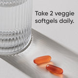Close-up of Sports Research Vegan Omega 3-6-7-9 Supplement softgel