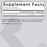 Close-up of Sports Research Zinc Picolinate softgel