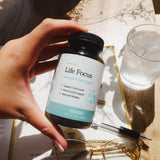 Close-up of SPRIGS Life Focus Adaptogenic Brain Support capsules