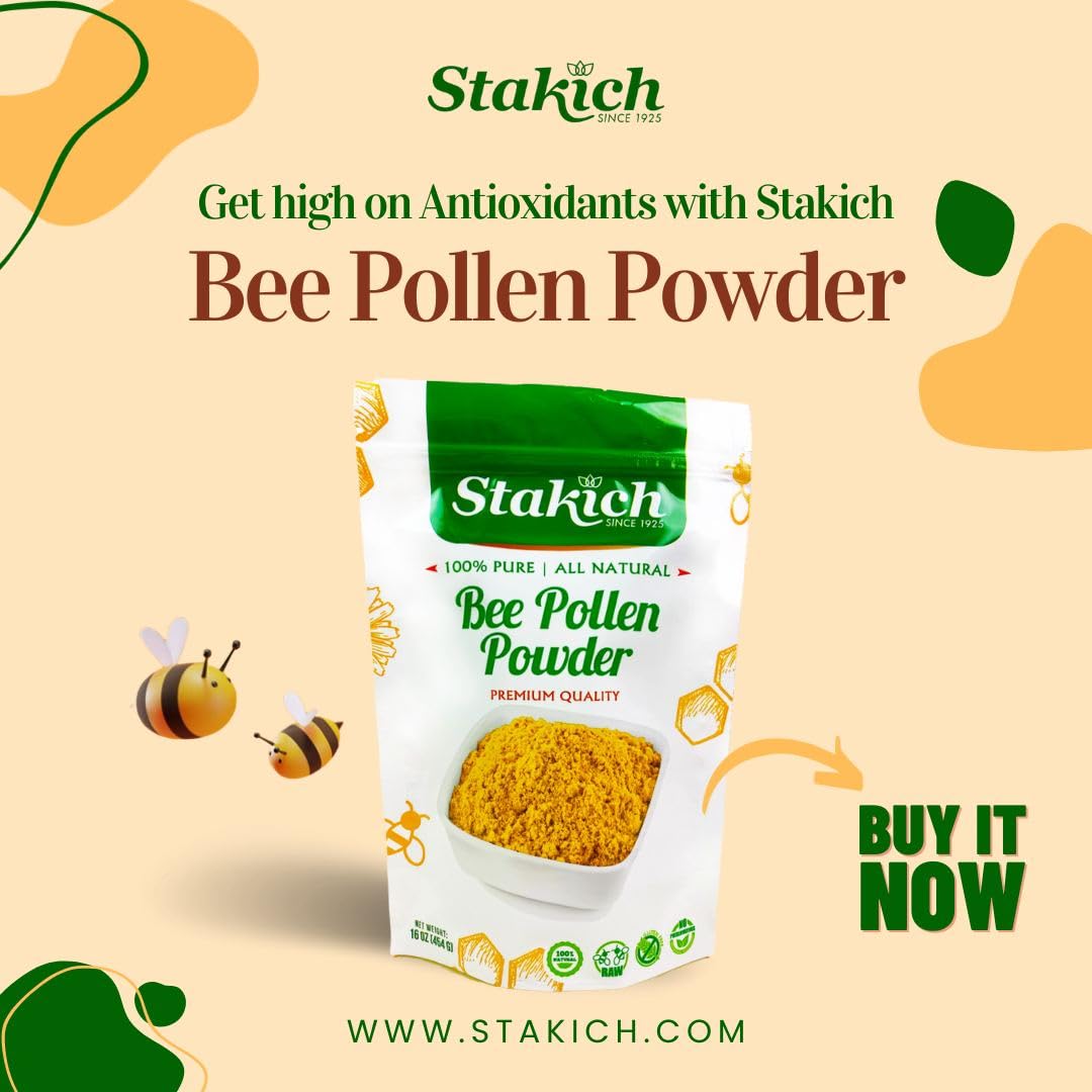 Close-up of Stakich Bee Pollen Powder granules
