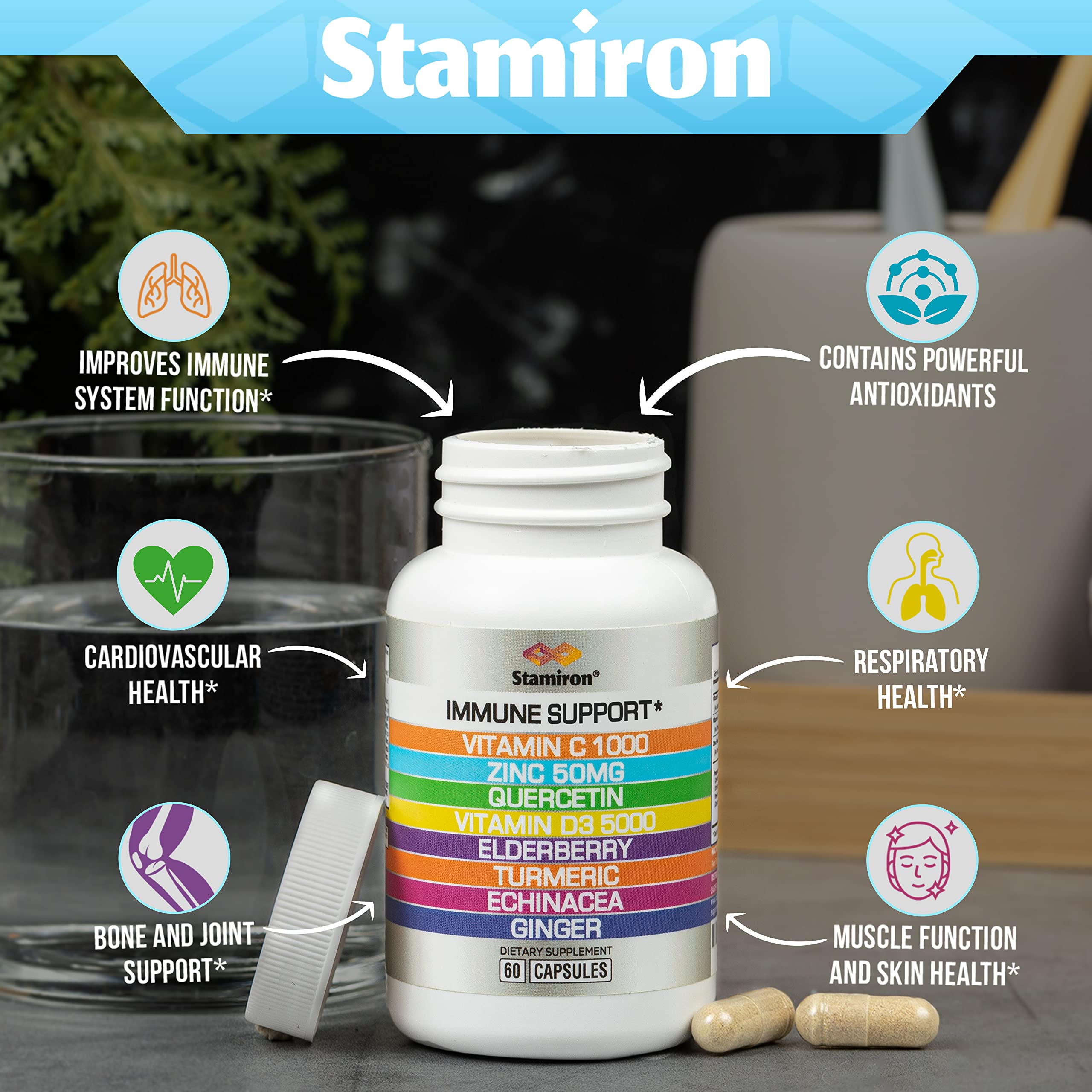 Close-up of Stamiron capsules in a hand