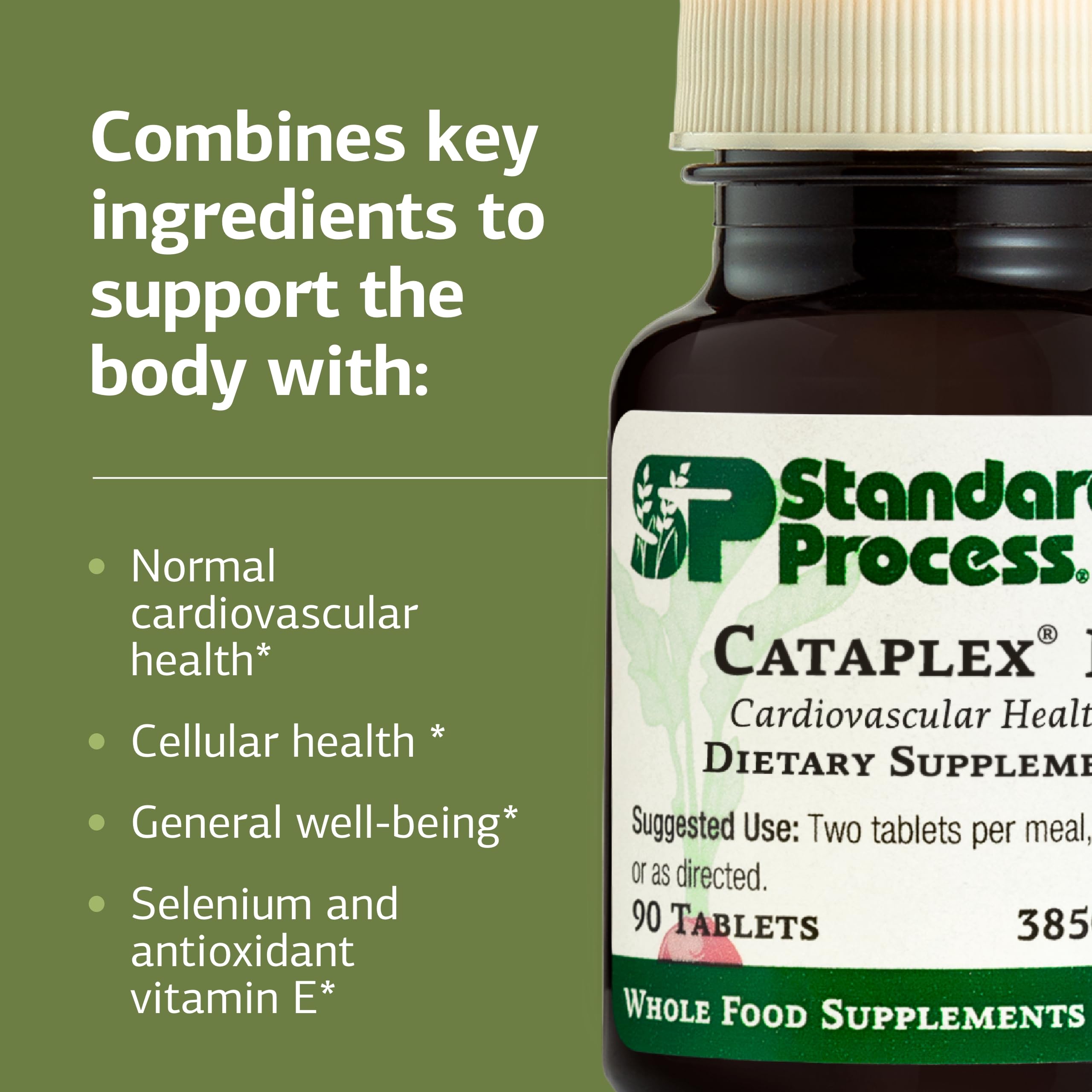 Close-up of Standard Process Cataplex E2 tablets