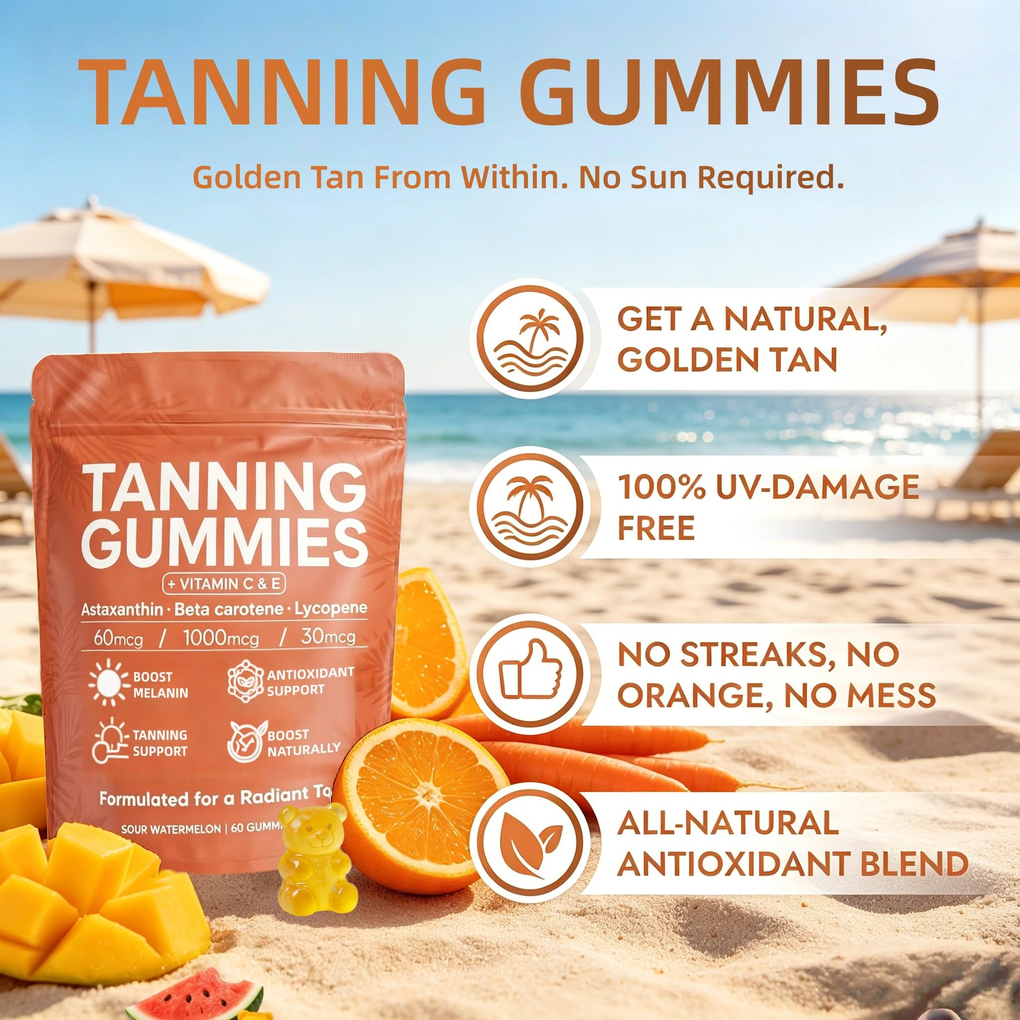 Close-up of STDKDFW Astaxanthin Gummies showing watermelon flavour