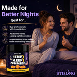 Close-up of STIRLING Hemp Sleep Gummies on a table