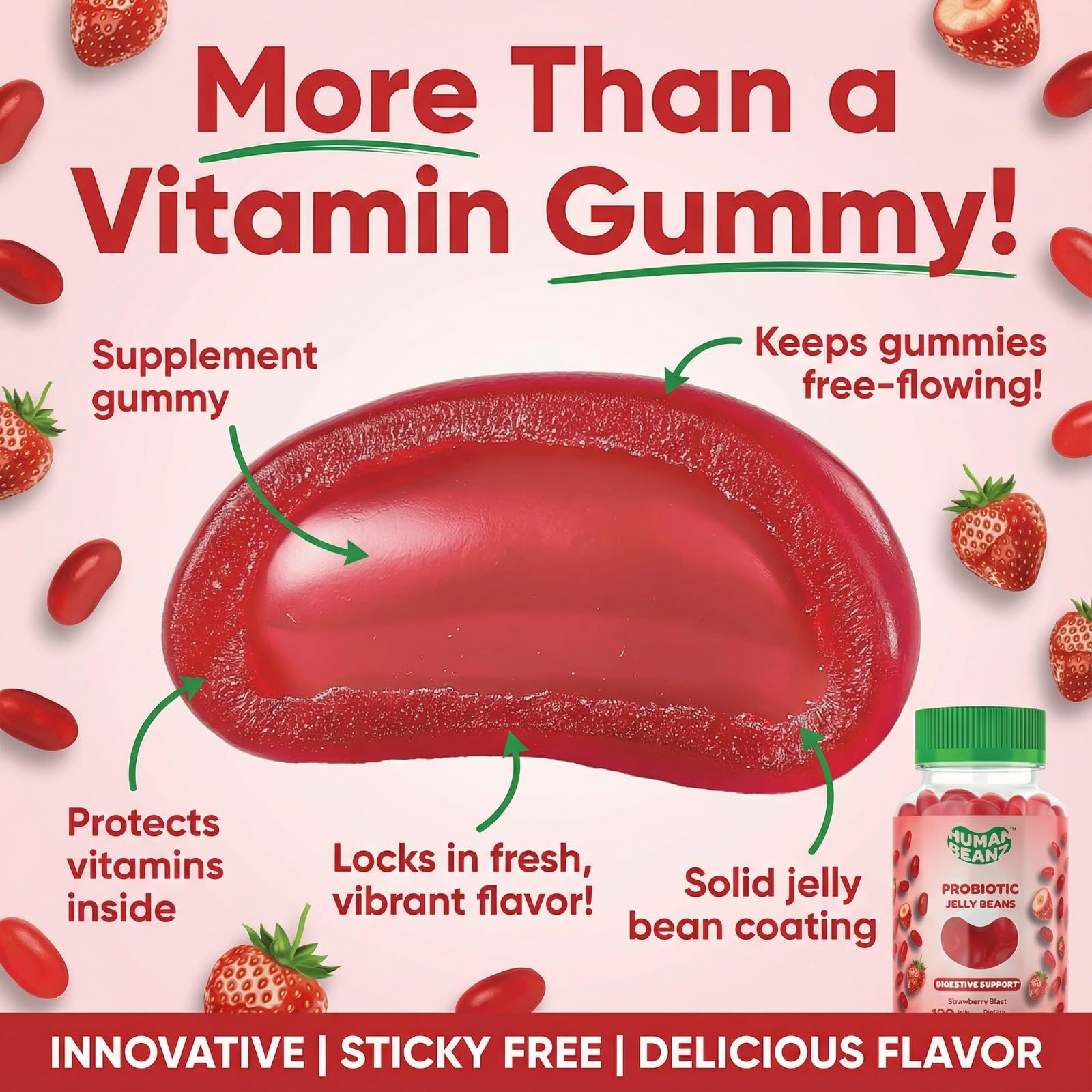 Close-up of Strawberry Jelly Beans texture