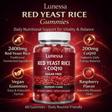 Close-up of SUBMETIC Red Yeast Rice Gummies showing texture