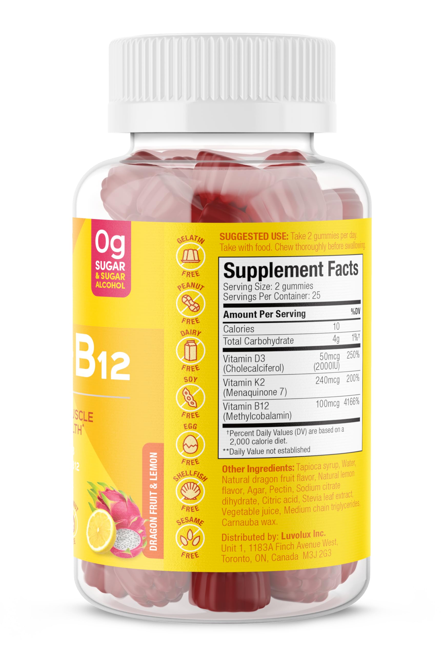Close-up of SUKU Vitamin D3 + K2 + B12 Gummies