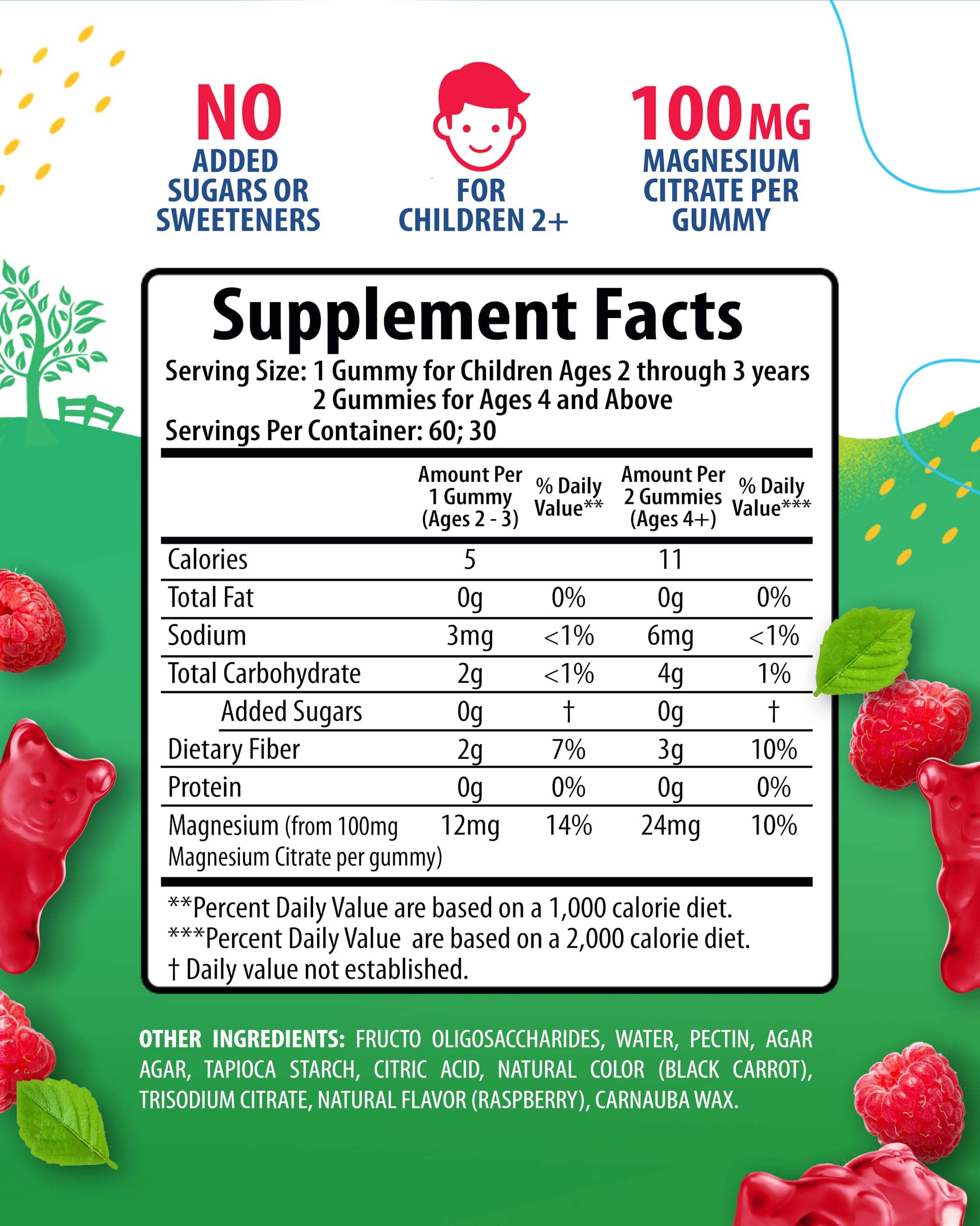 Close-up of SUNNY SAM Magnesium Gummies raspberry flavour