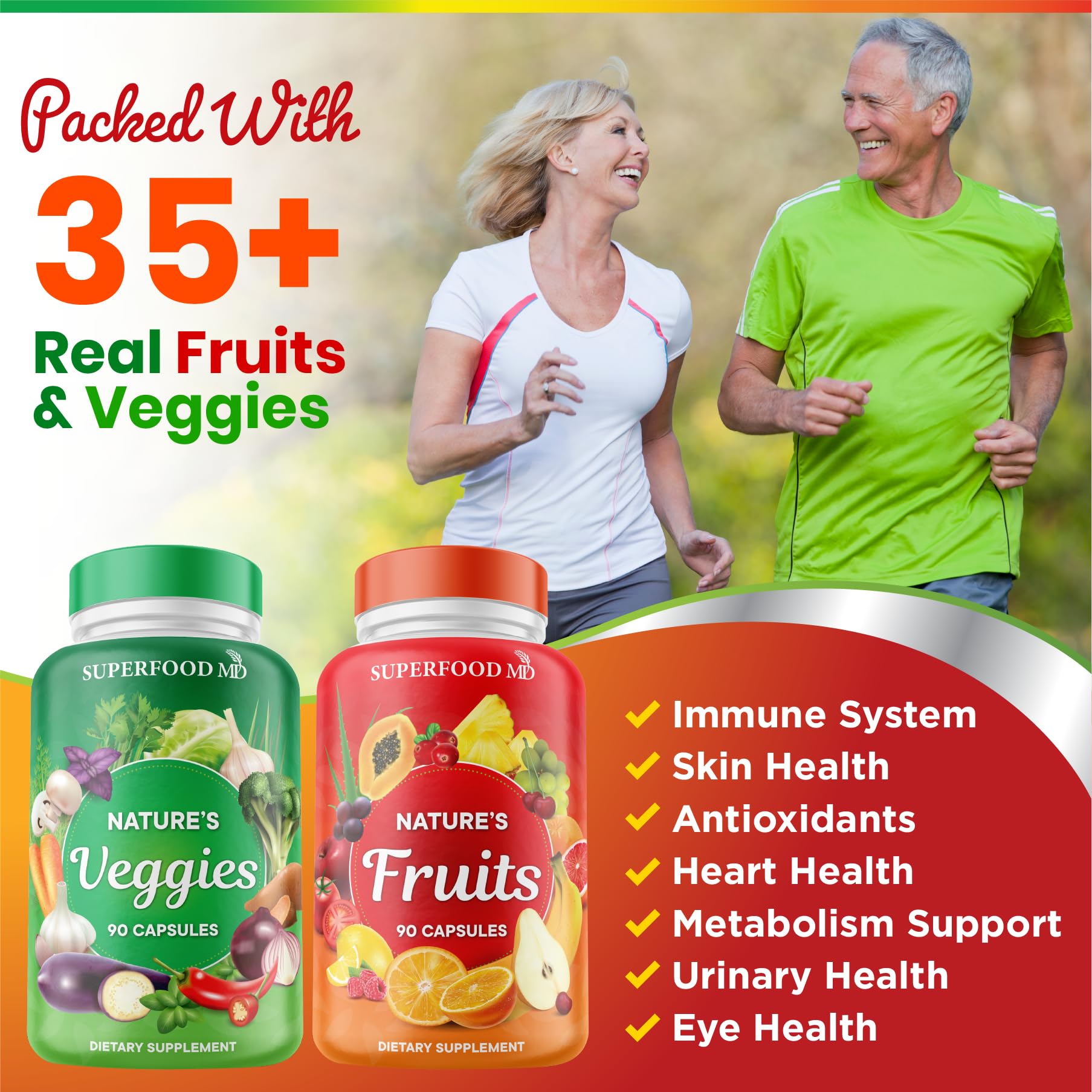 Close-up of Superfood MD Fruits & Veggies Beta Carotene capsules