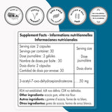 Close-up of Supersmart 7-Keto DHEA capsules showing size