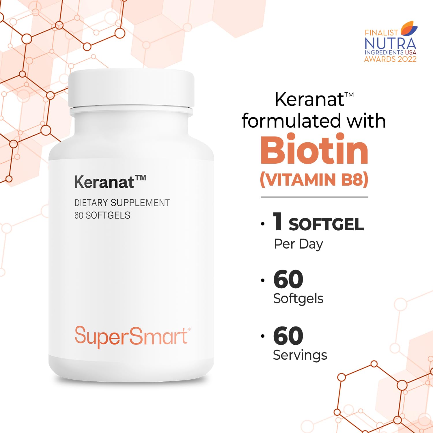 Close-up of Supersmart Biotin softgel