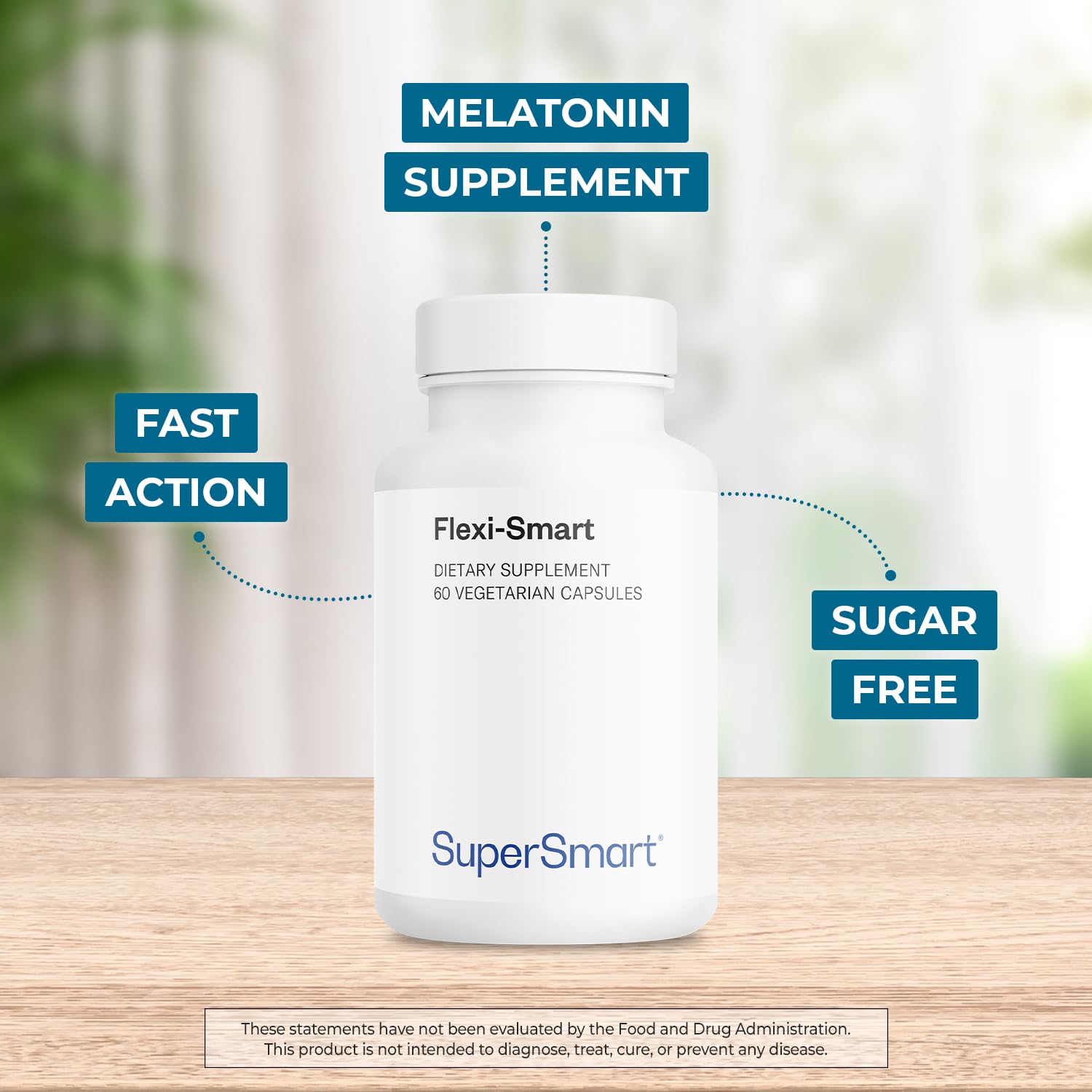 Close-up of Supersmart Melatonin 2.5mg tablet with mint flavour