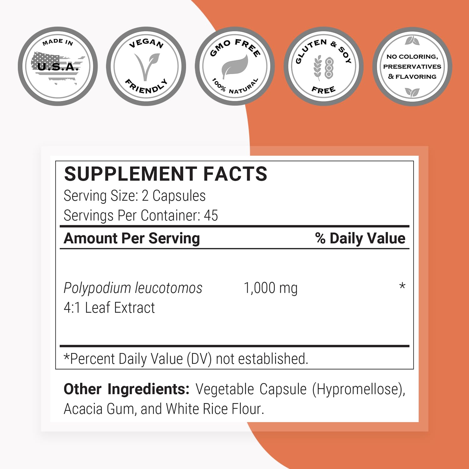 Close-up of Supersmart Polypodium Leucotomos Supplement capsule