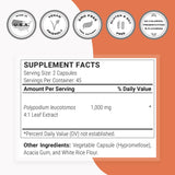 Close-up of Supersmart Polypodium Leucotomos Supplement capsule